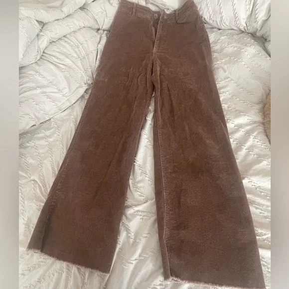 Brown corduroy, wide leg pant - Picture 1 of 5